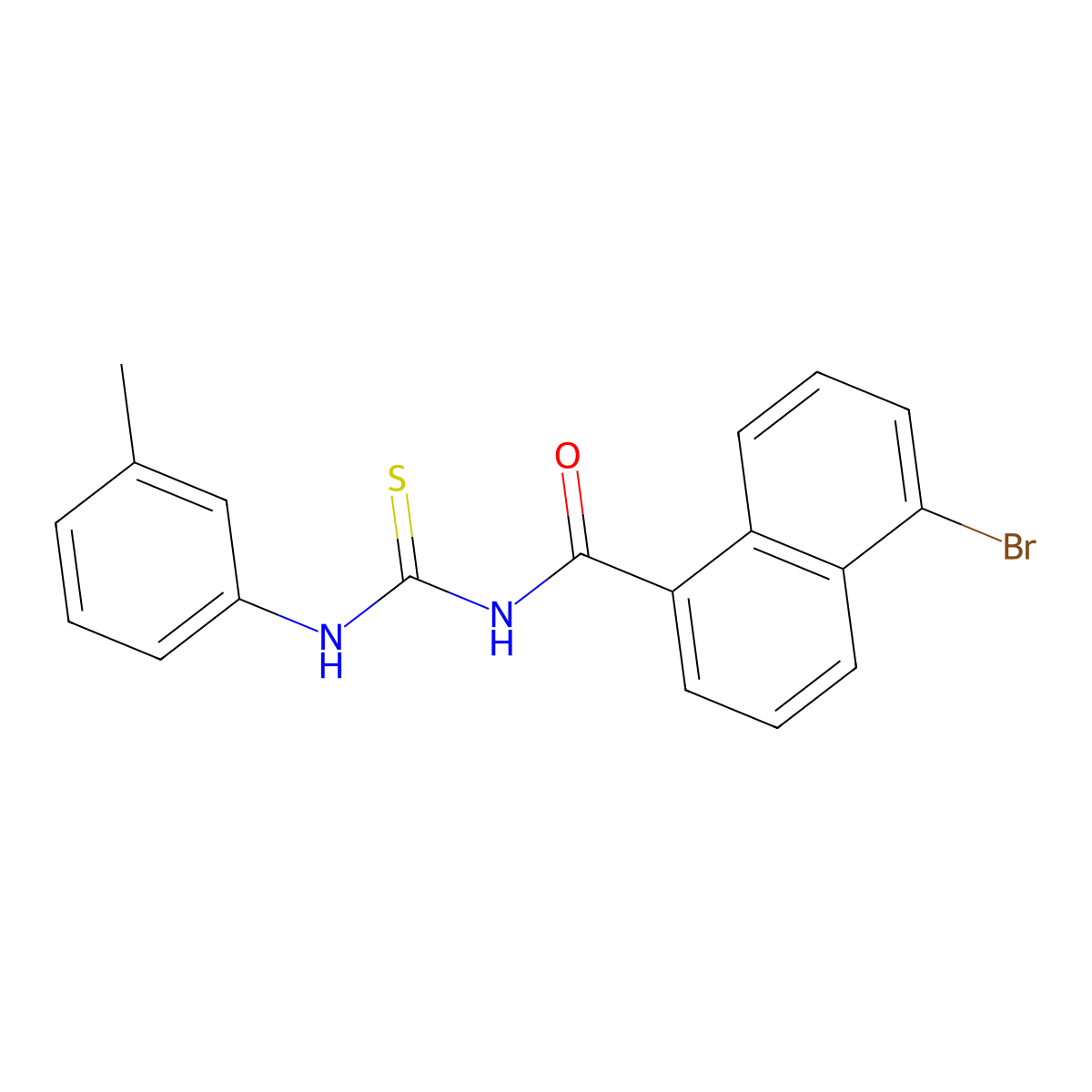 5-bromo-N-[(3-methylphenyl)carbamothioyl]naphthalene-1-carboxamide molecular structure, CAS 330829-20-4