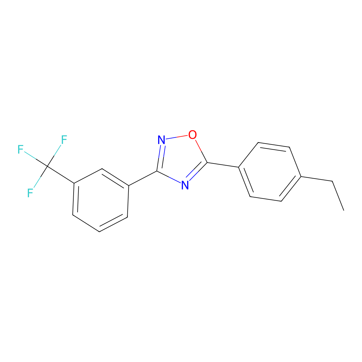 5-(4-Ethylphenyl)-3-[3-(trifluoromethyl)phenyl]-1,2,4-oxadiazole molecular structure, CAS 330829-33-9