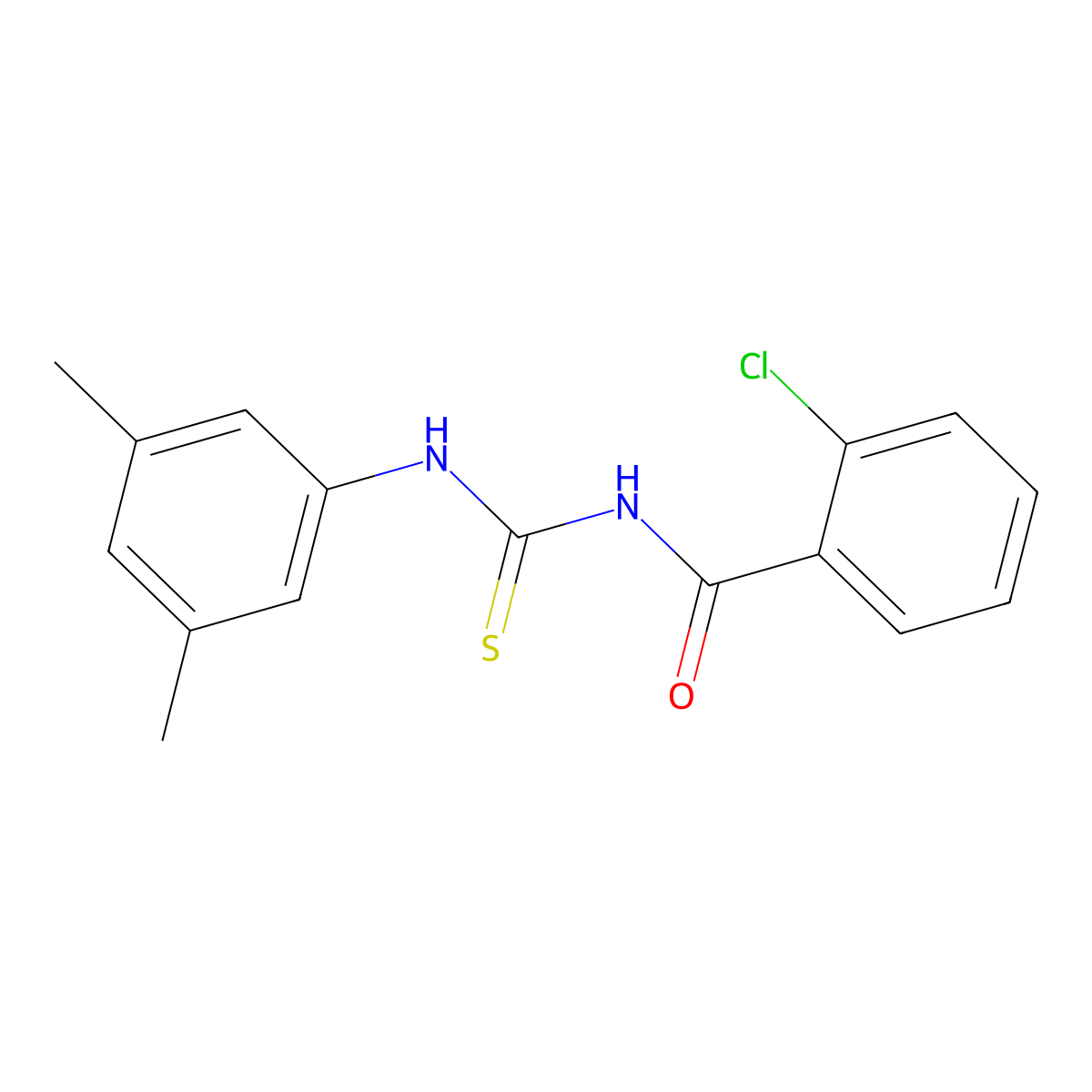 2-chloro-N-[(3,5-dimethylphenyl)carbamothioyl]benzamide molecular structure, CAS 330829-42-0