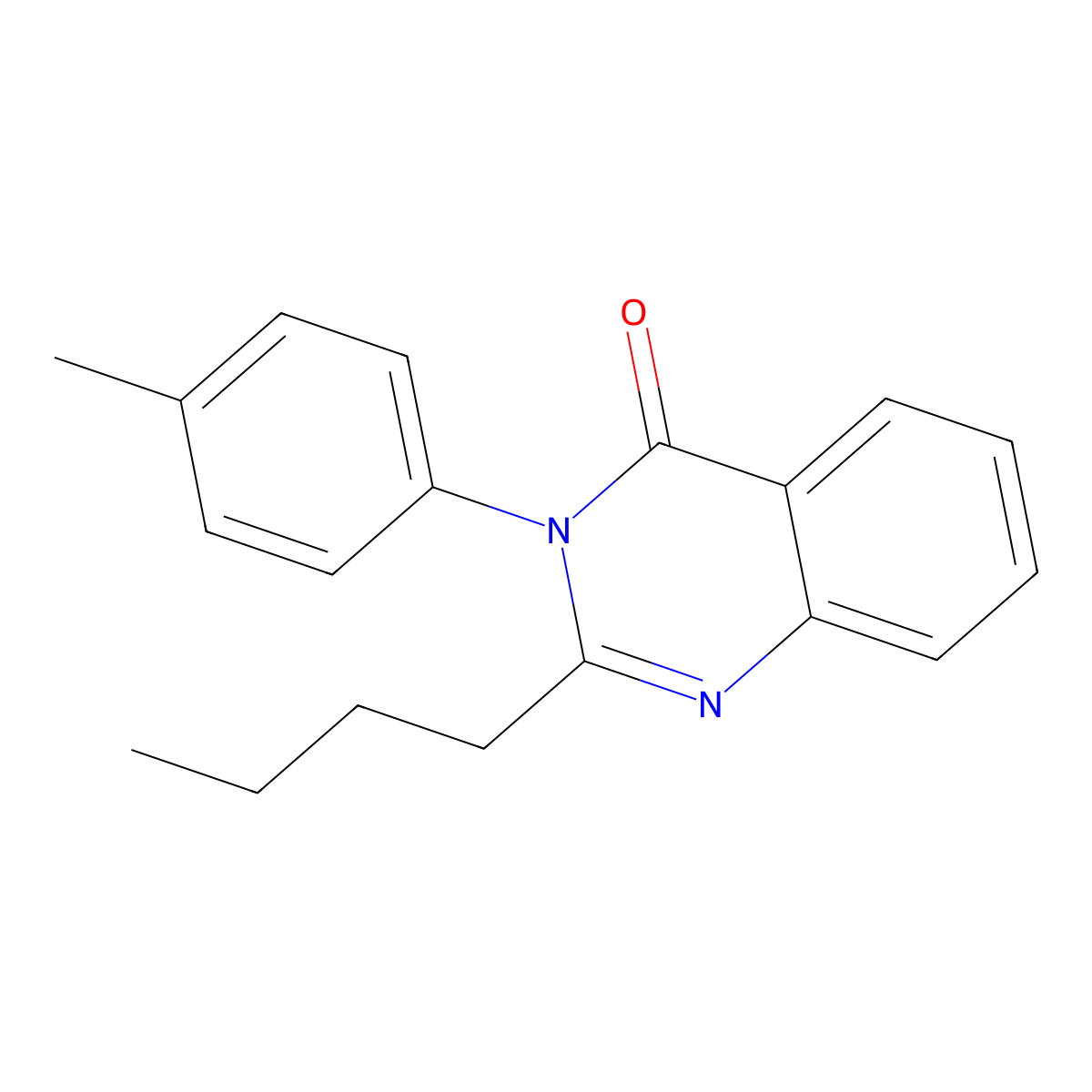 2-Butyl-3-(4-methylphenyl)quinazolin-4-one molecular structure, CAS 330829-50-0