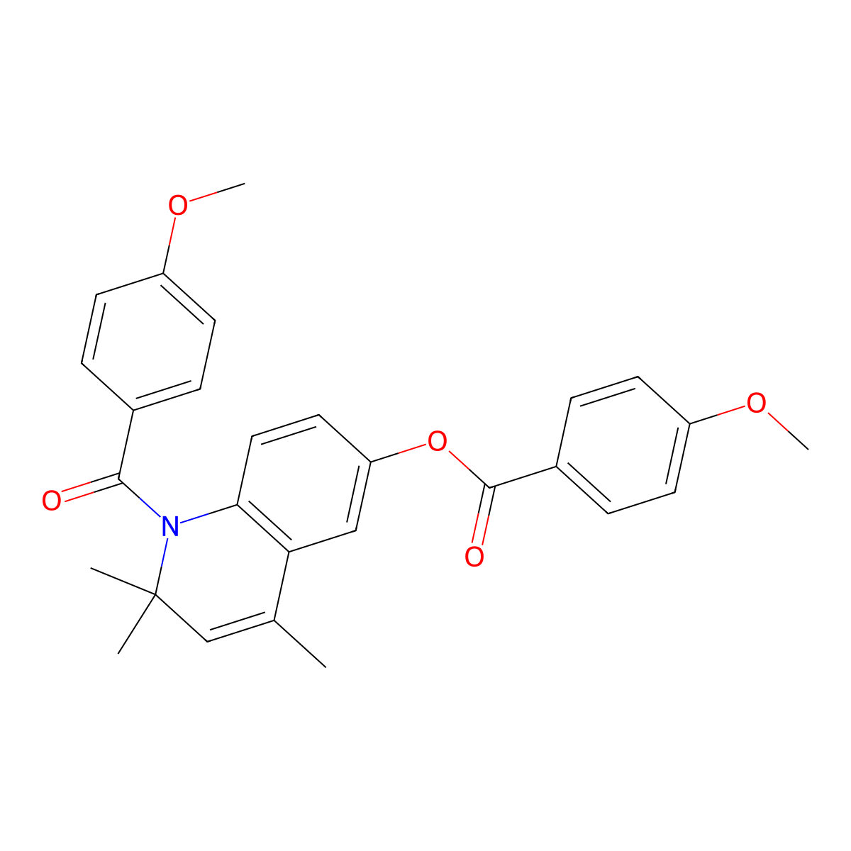 1-(4-Methoxybenzoyl)-2,2,4-trimethyl-1,2-dihydro-6-quinolinyl 4-methoxybenzoate molecular structure, CAS 330829-53-3