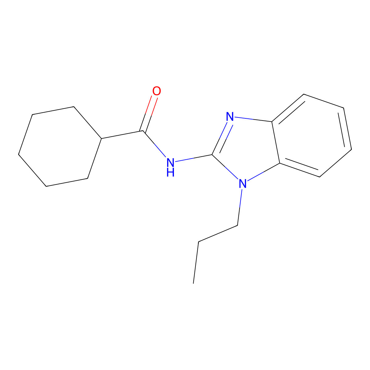 N-(1-propylbenzimidazol-2-yl)cyclohexanecarboxamide molecular structure, CAS 330829-61-3