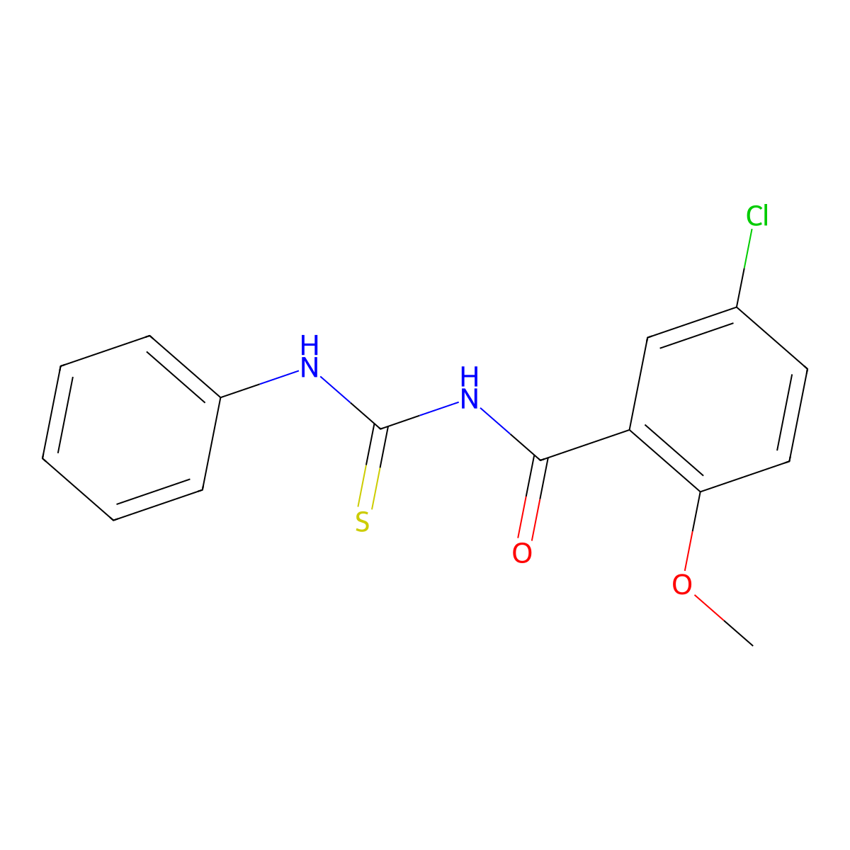 5-chloro-2-methoxy-N-(phenylcarbamothioyl)benzamide molecular structure, CAS 330829-96-4