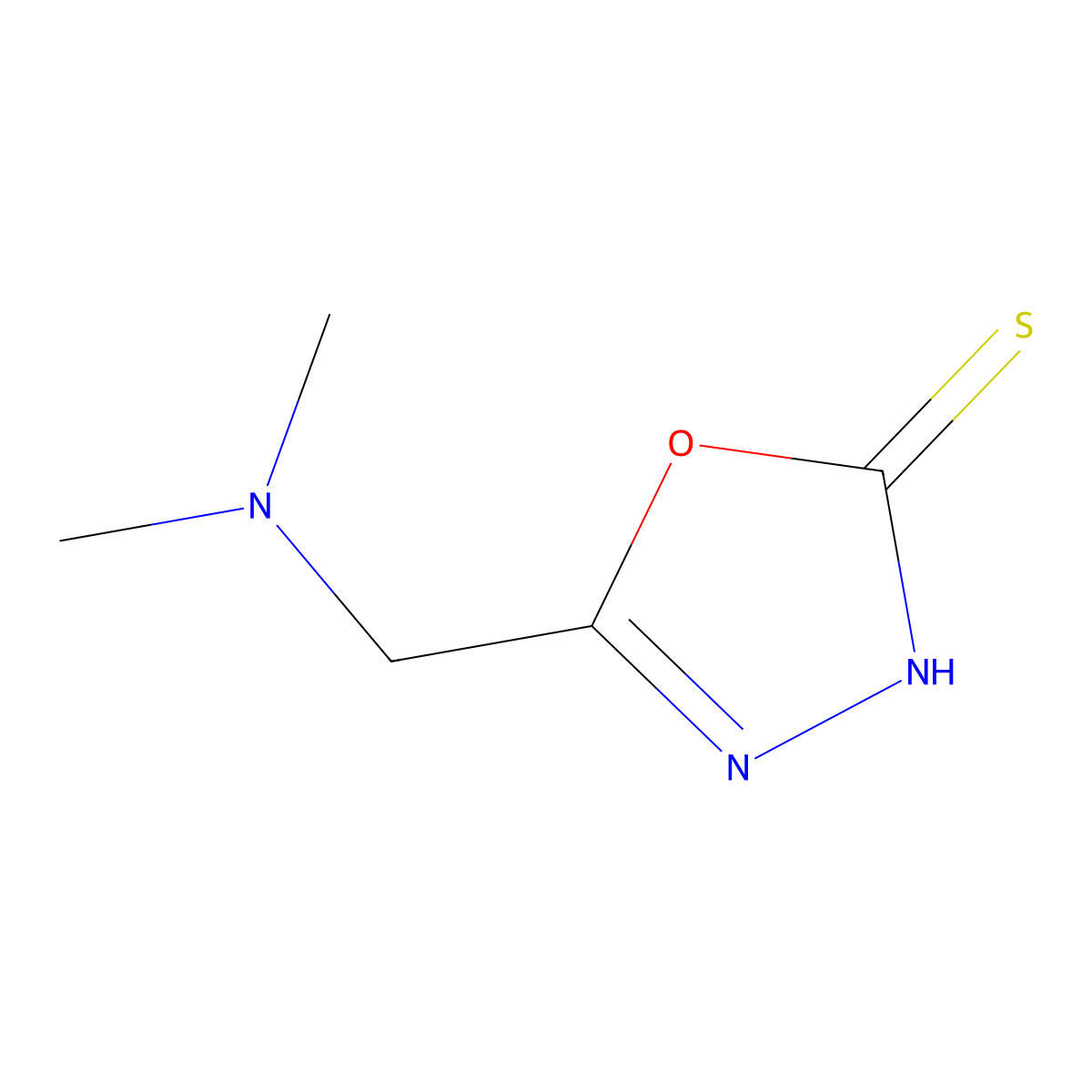 5-[(Dimethylamino)methyl]-1,3,4-oxadiazole-2-thiol molecular structure, CAS 33083-43-1