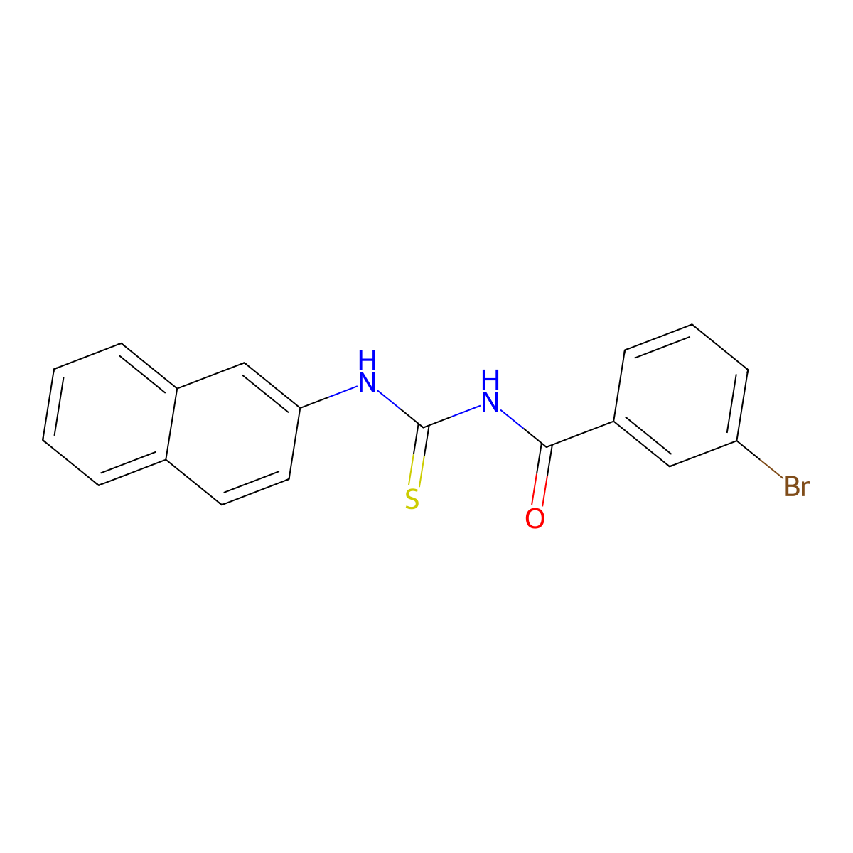 3-bromo-N-(naphthalen-2-ylcarbamothioyl)benzamide molecular structure, CAS 330830-01-8