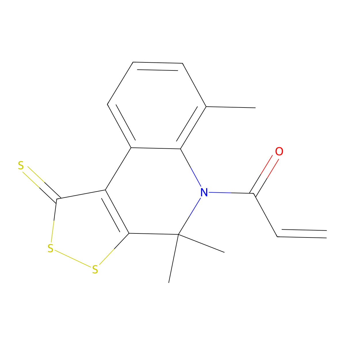 1-(4,4,6-trimethyl-1-thioxo-1,4-dihydro-5H-[1,2]dithiolo[3,4-c]quinolin-5-yl)prop-2-en-1-one molecular structure, CAS 330830-12-1