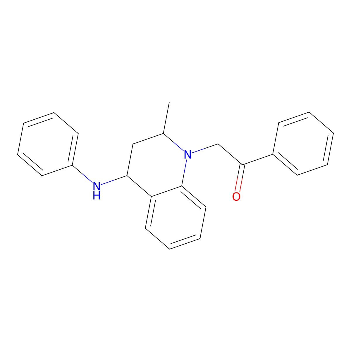 2-(4-anilino-2-methyl-3,4-dihydro-2H-quinolin-1-yl)-1-phenylethanone molecular structure, CAS 330831-07-7