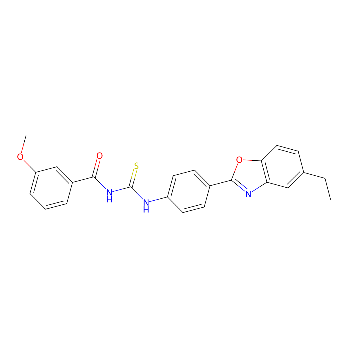 N-[[4-(5-ethyl-1,3-benzoxazol-2-yl)phenyl]carbamothioyl]-3-methoxybenzamide molecular structure, CAS 330831-10-2