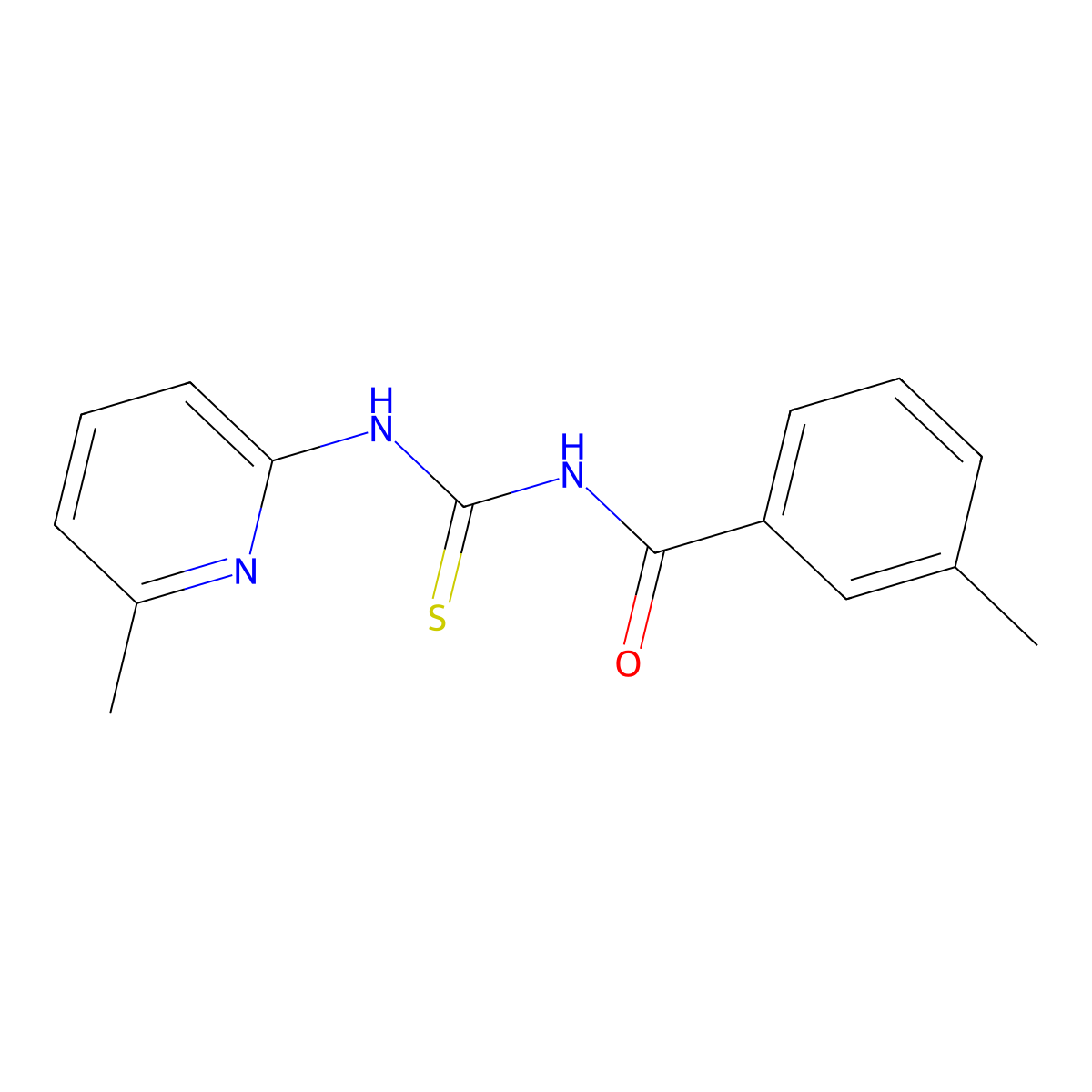 3-methyl-N-[(6-methylpyridin-2-yl)carbamothioyl]benzamide molecular structure, CAS 330831-40-8