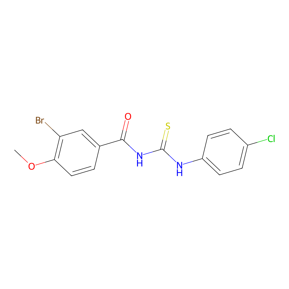 3-bromo-N-[(4-chlorophenyl)carbamothioyl]-4-methoxybenzamide molecular structure, CAS 330832-09-2