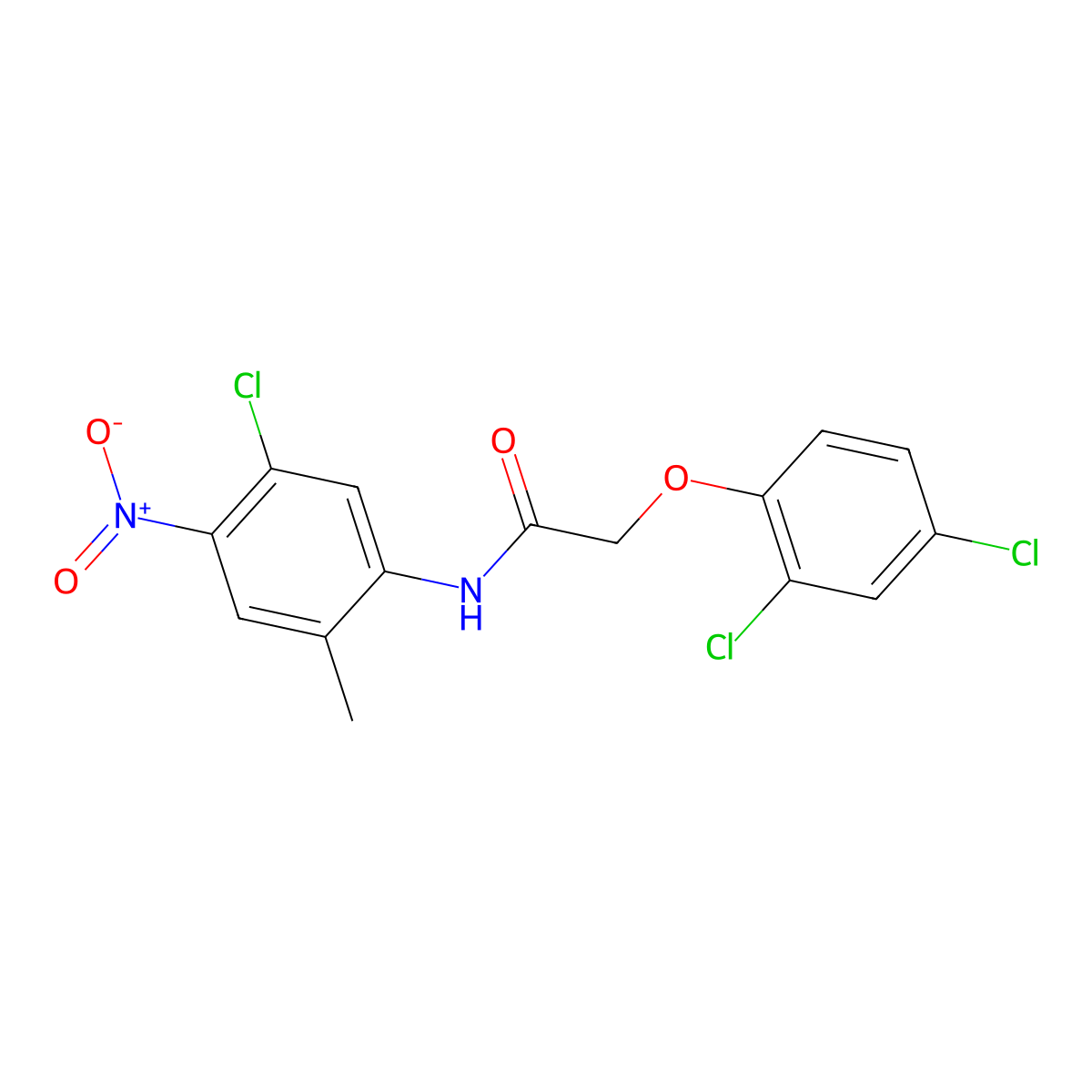 N-(5-chloro-2-methyl-4-nitrophenyl)-2-(2,4-dichlorophenoxy)acetamide molecular structure, CAS 330832-13-8