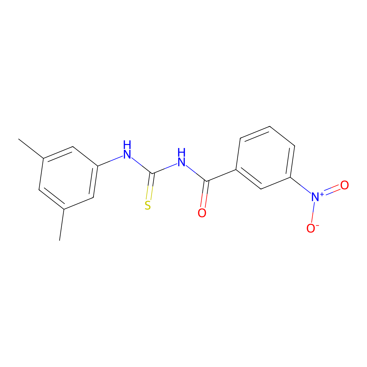 N-[(3,5-dimethylphenyl)carbamothioyl]-3-nitrobenzamide molecular structure, CAS 330832-15-0