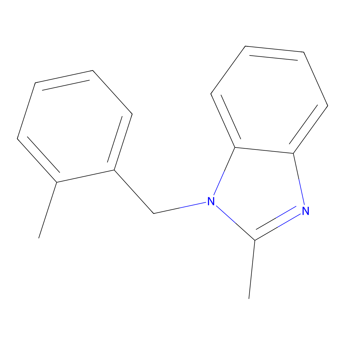 2-Methyl-1-[(2-methylphenyl)methyl]benzimidazole molecular structure, CAS 330832-18-3