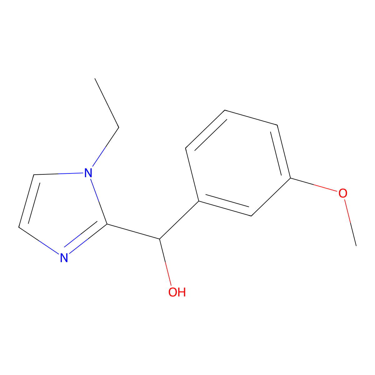 (1-Ethylimidazol-2-yl)-(3-methoxyphenyl)methanol molecular structure, CAS 330832-20-7