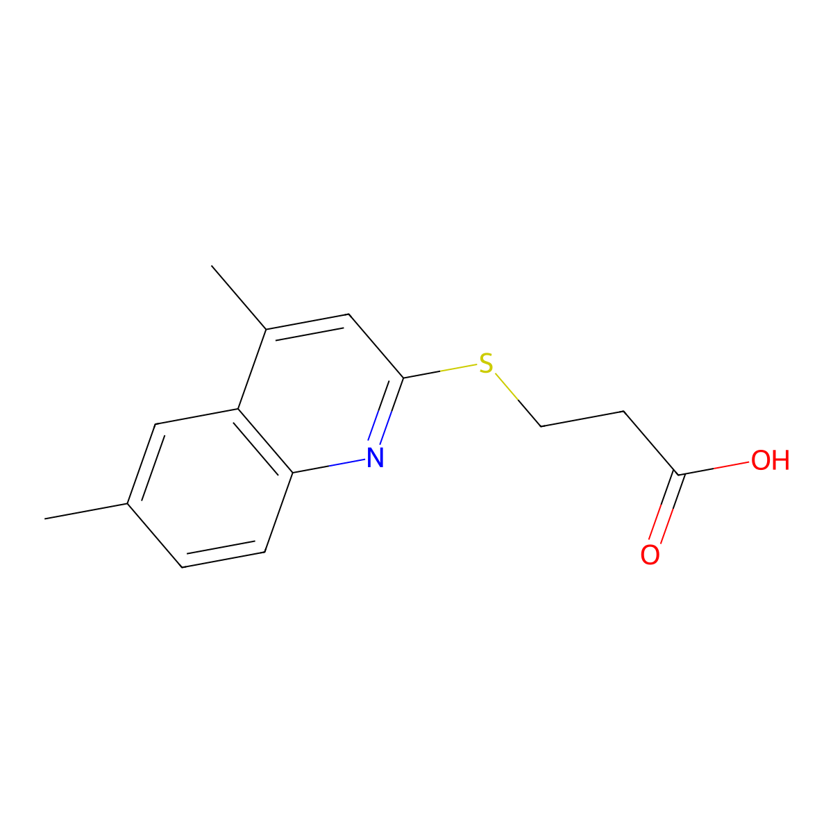 3-[(4,6-Dimethylquinolin-2-yl)sulfanyl]propanoic acid molecular structure, CAS 330832-52-5