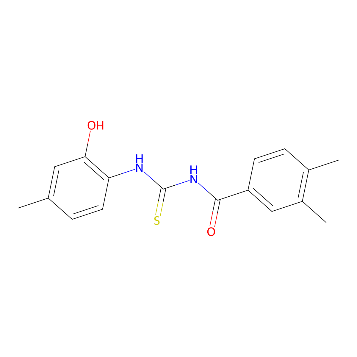 N-[(2-hydroxy-4-methylphenyl)carbamothioyl]-3,4-dimethylbenzamide molecular structure, CAS 330832-62-7