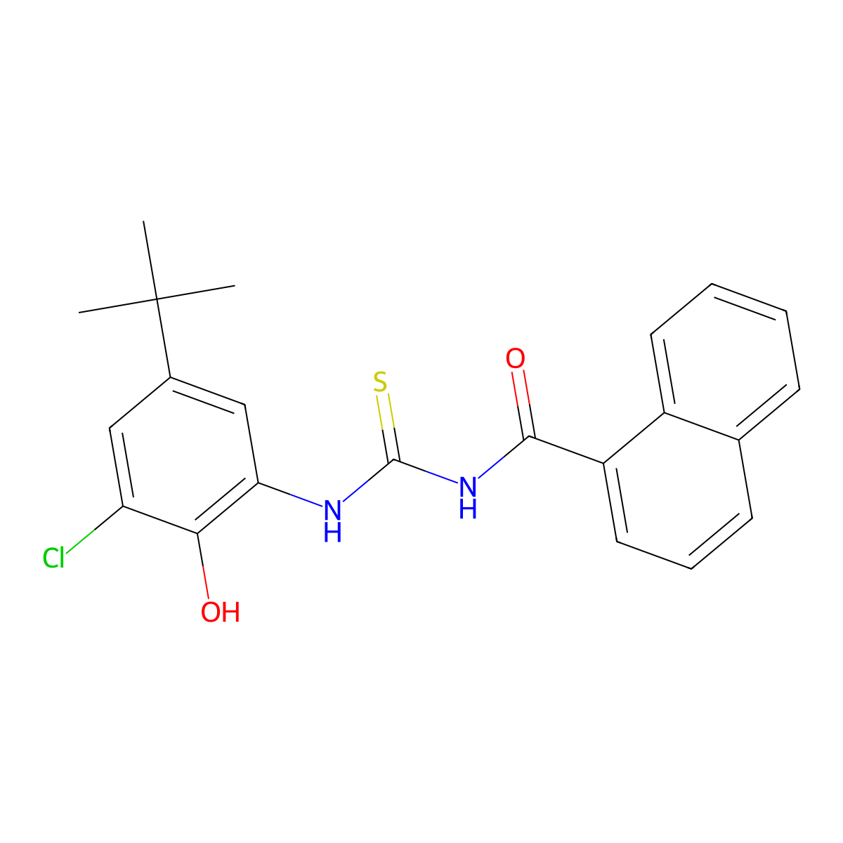 N-[(5-tert-butyl-3-chloro-2-hydroxyphenyl)carbamothioyl]naphthalene-1-carboxamide molecular structure, CAS 330832-63-8