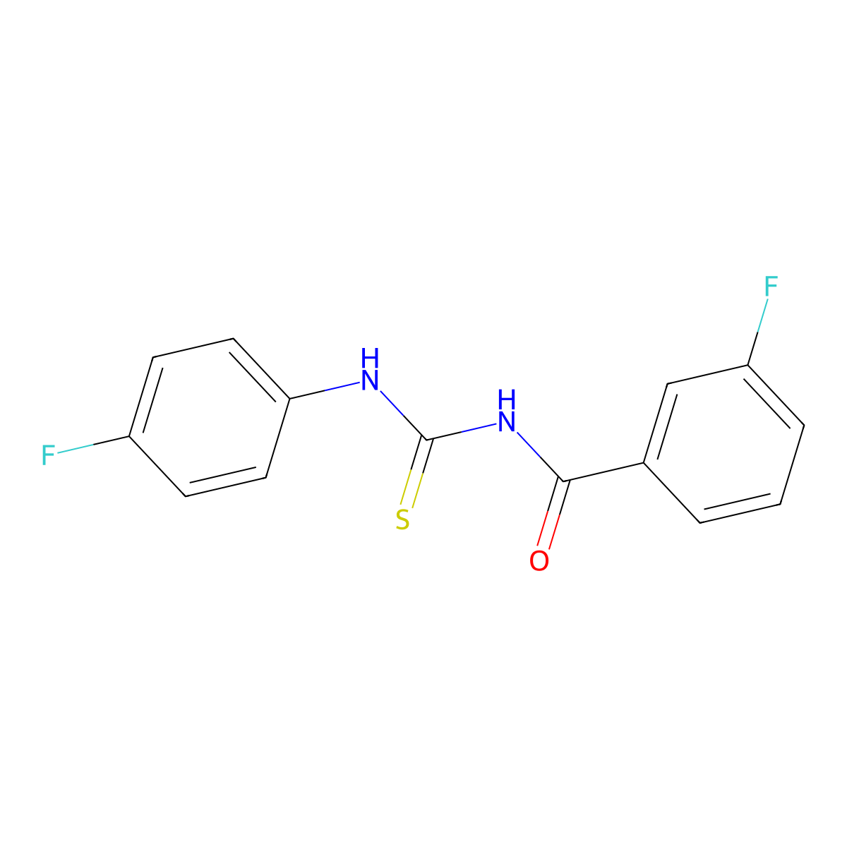3-fluoro-N-[(4-fluorophenyl)carbamothioyl]benzamide molecular structure, CAS 330832-70-7