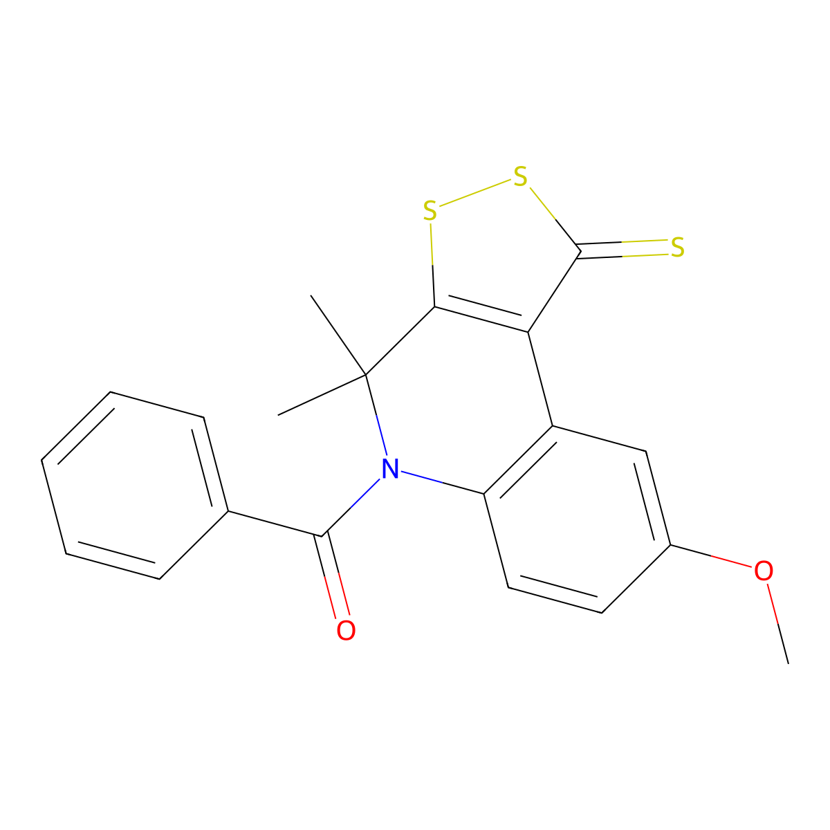 (8-Methoxy-4,4-dimethyl-1-sulfanylidenedithiolo[3,4-c]quinolin-5-yl)-phenylmethanone molecular structure, CAS 330832-99-0