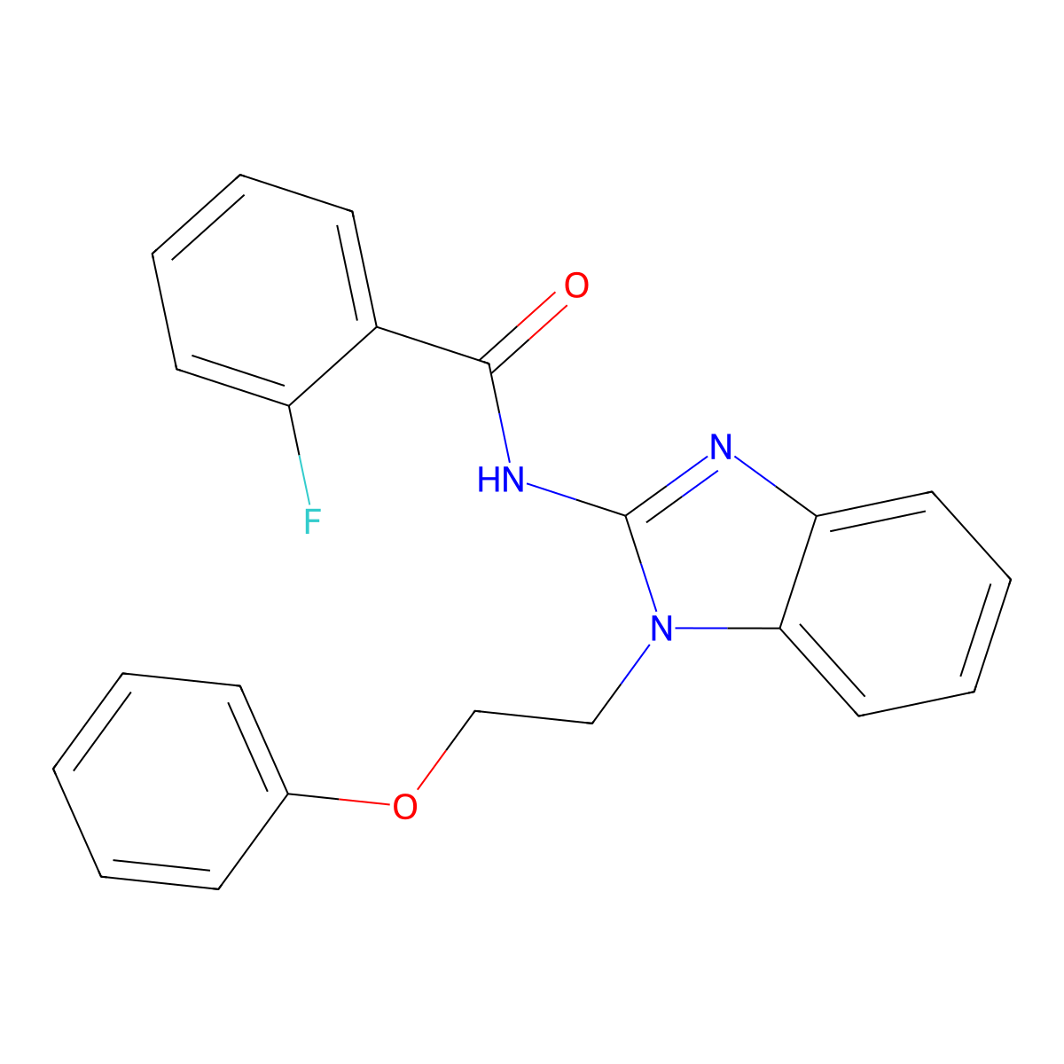 2-fluoro-N-[1-(2-phenoxyethyl)-1H-benzimidazol-2-yl]benzamide molecular structure, CAS 330833-03-9