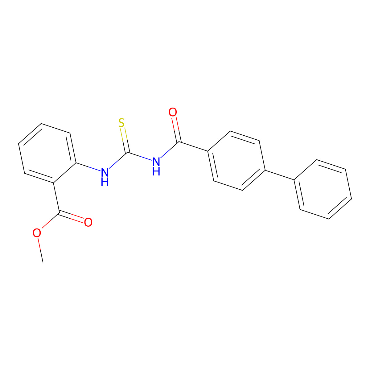 Methyl 2-[(4-phenylbenzoyl)carbamothioylamino]benzoate molecular structure, CAS 330833-16-4