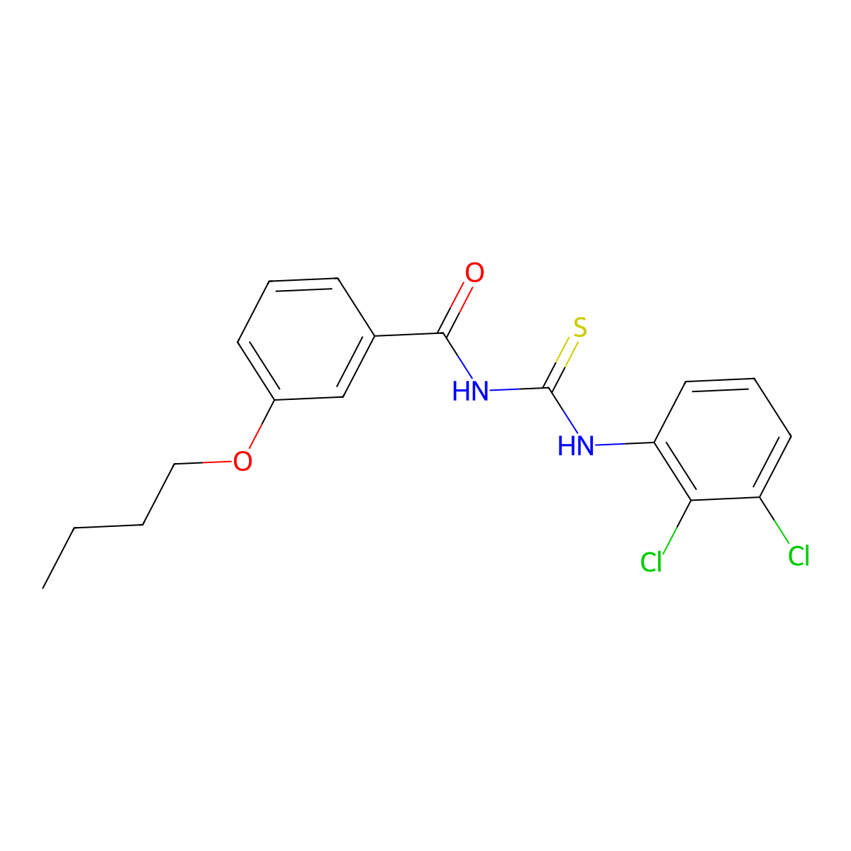 3-butoxy-N-[(2,3-dichlorophenyl)carbamothioyl]benzamide molecular structure, CAS 330833-53-9