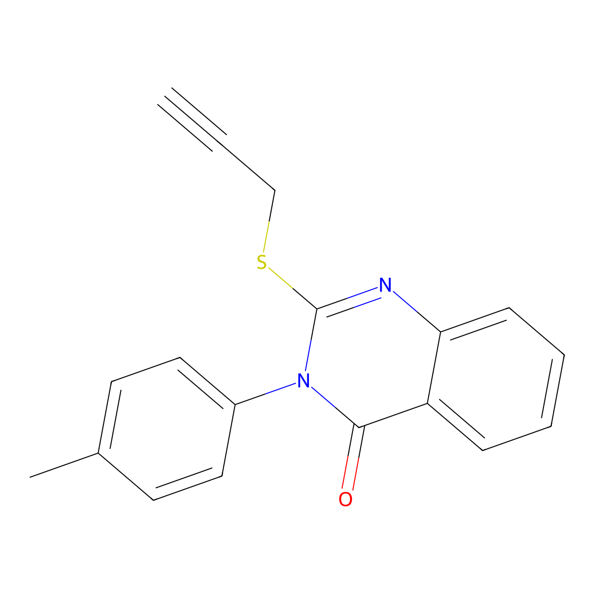 3-(4-methylphenyl)-2-(2-propynylsulfanyl)-4(3H)-quinazolinone molecular structure, CAS 330833-69-7