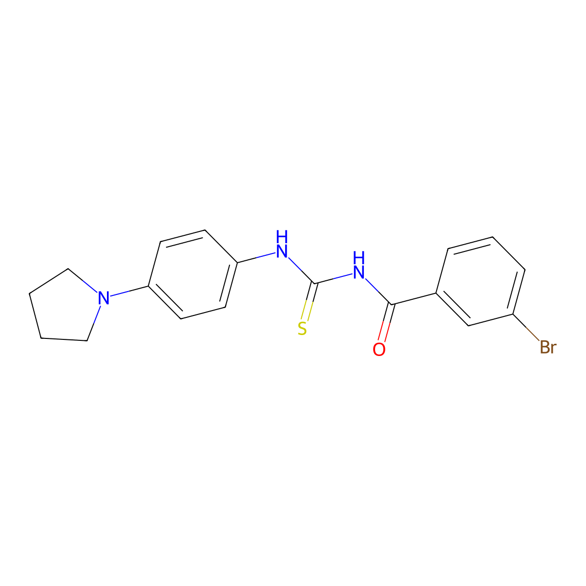 3-bromo-N-[(4-pyrrolidin-1-ylphenyl)carbamothioyl]benzamide molecular structure, CAS 330833-74-4