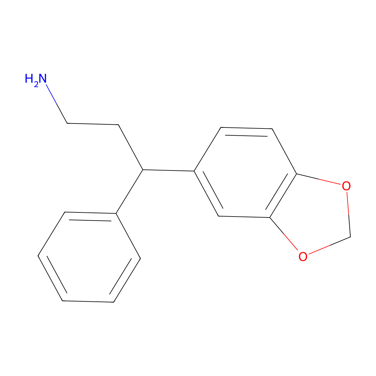 3-Benzo[1,3]dioxol-5-yl-3-phenyl-propylamine molecular structure, CAS 330833-79-9