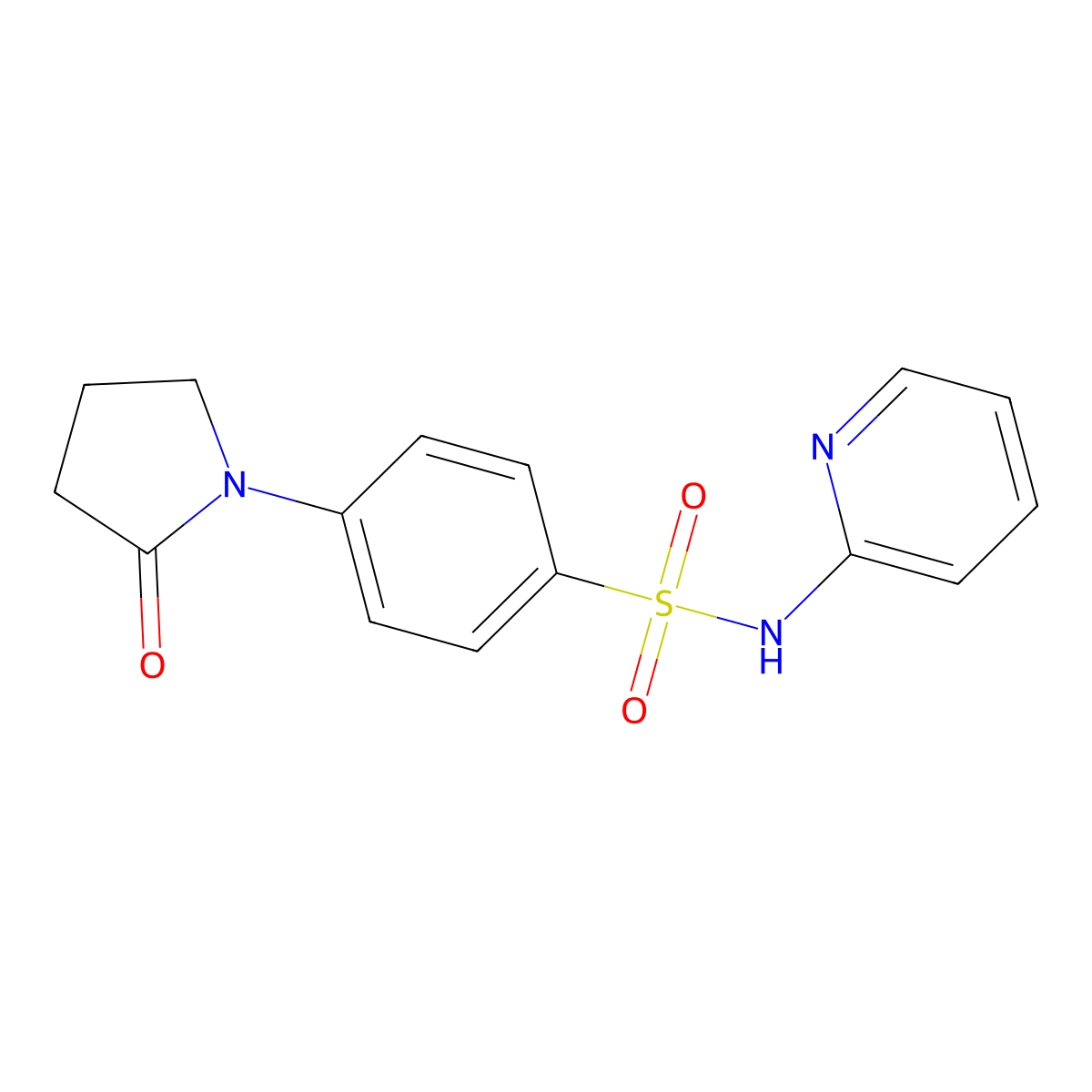 4-(2-oxopyrrolidin-1-yl)-N-(pyridin-2-yl)benzenesulfonamide molecular structure, CAS 330833-91-5