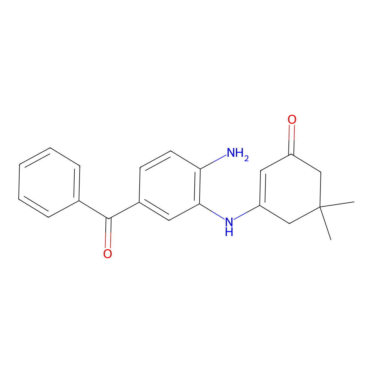3-{[2-Amino-5-(phenylcarbonyl)phenyl]amino}-5,5-dimethylcyclohex-2-en-1-one molecular structure, CAS 330833-96-0