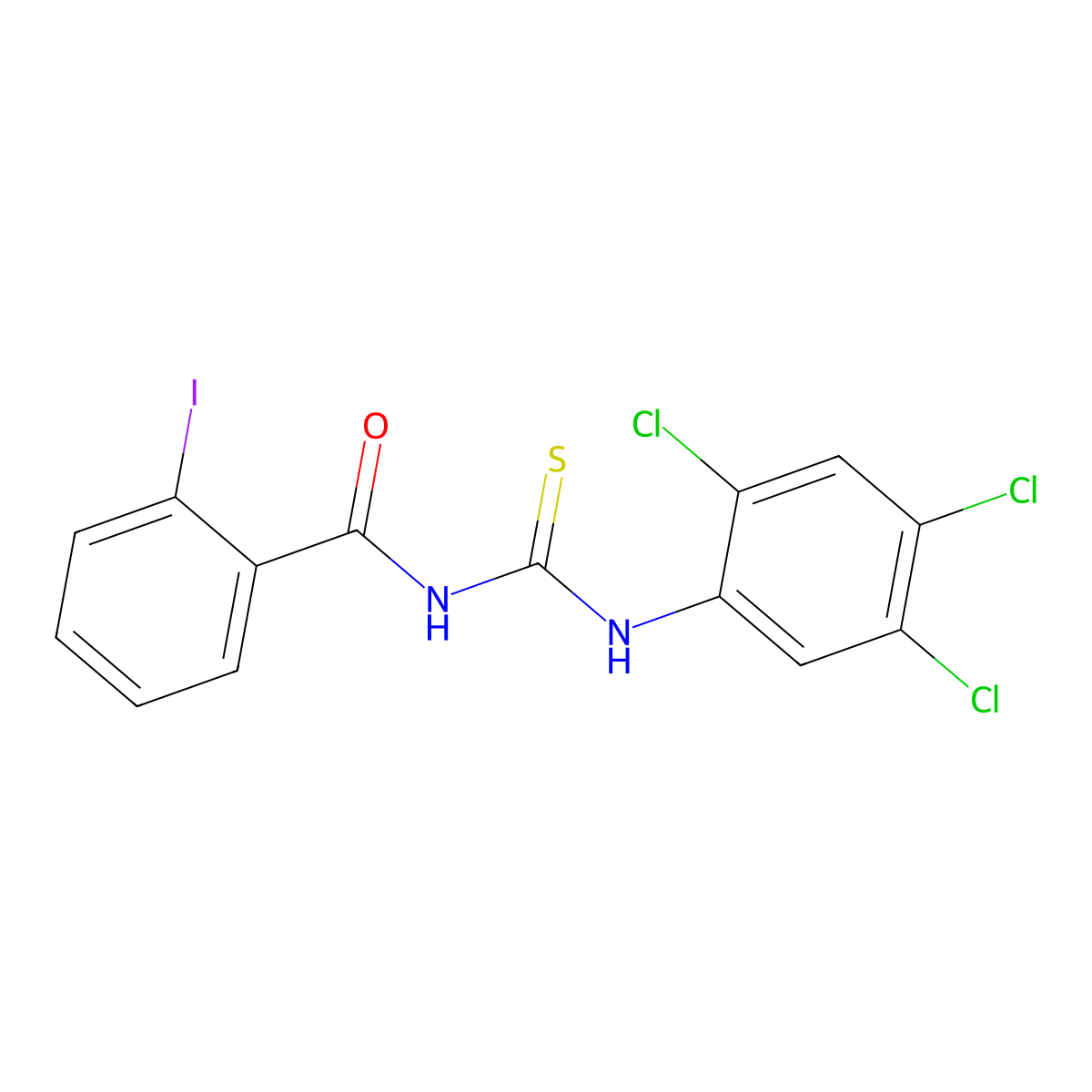 2-iodo-N-[(2,4,5-trichlorophenyl)carbamothioyl]benzamide molecular structure, CAS 330834-15-6