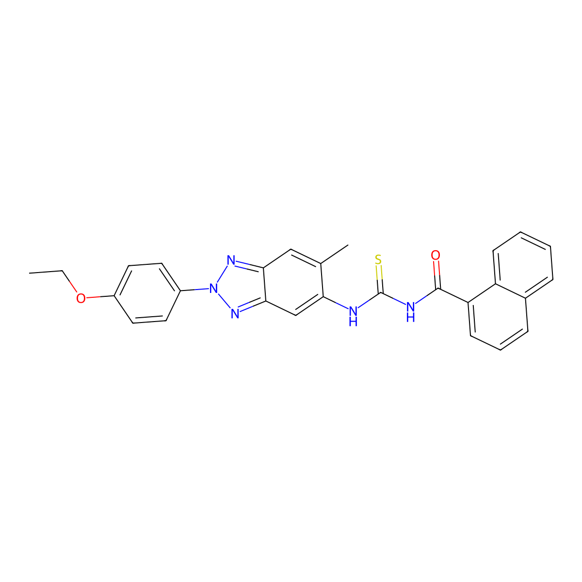 N-[[2-(4-ethoxyphenyl)-6-methylbenzotriazol-5-yl]carbamothioyl]naphthalene-1-carboxamide molecular structure, CAS 330834-22-5