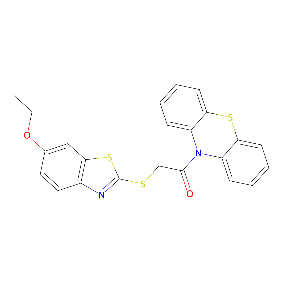 2-[(6-ethoxy-1,3-benzothiazol-2-yl)sulfanyl]-1-(10H-phenothiazin-10-yl)ethanone molecular structure, CAS 330834-30-5