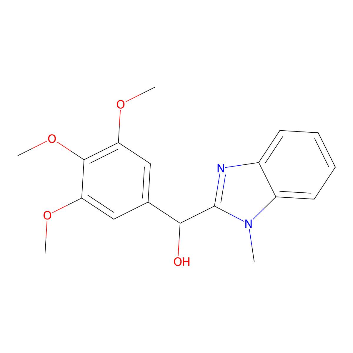 (1-Methylbenzimidazol-2-yl)-(3,4,5-trimethoxyphenyl)methanol molecular structure, CAS 330834-33-8