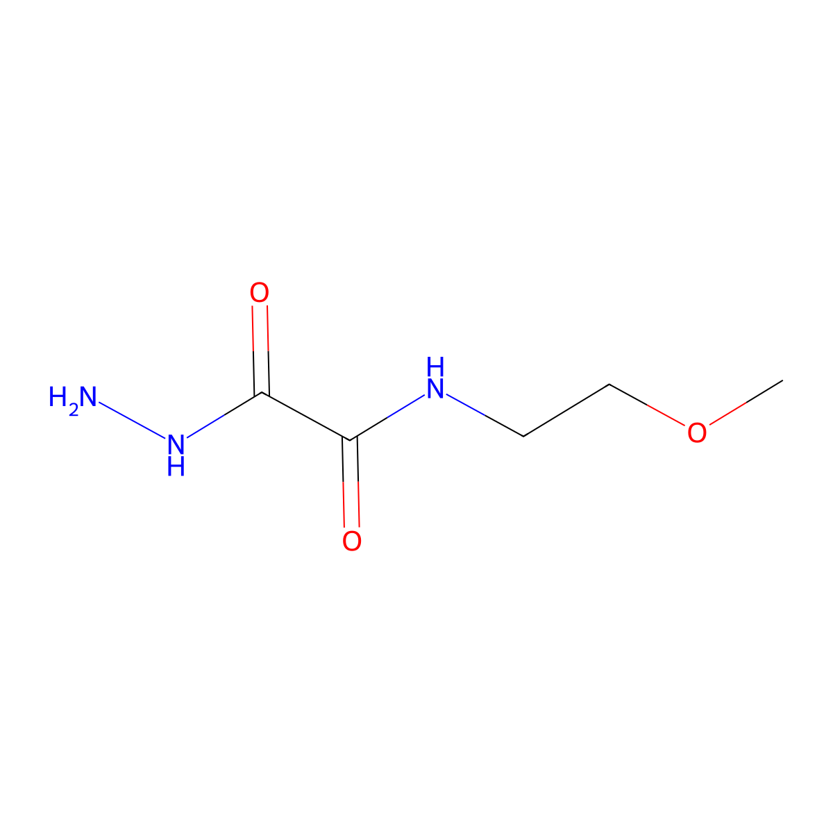 2-hydrazinyl-N-(2-methoxyethyl)-2-oxoacetamide molecular structure, CAS 330834-47-4