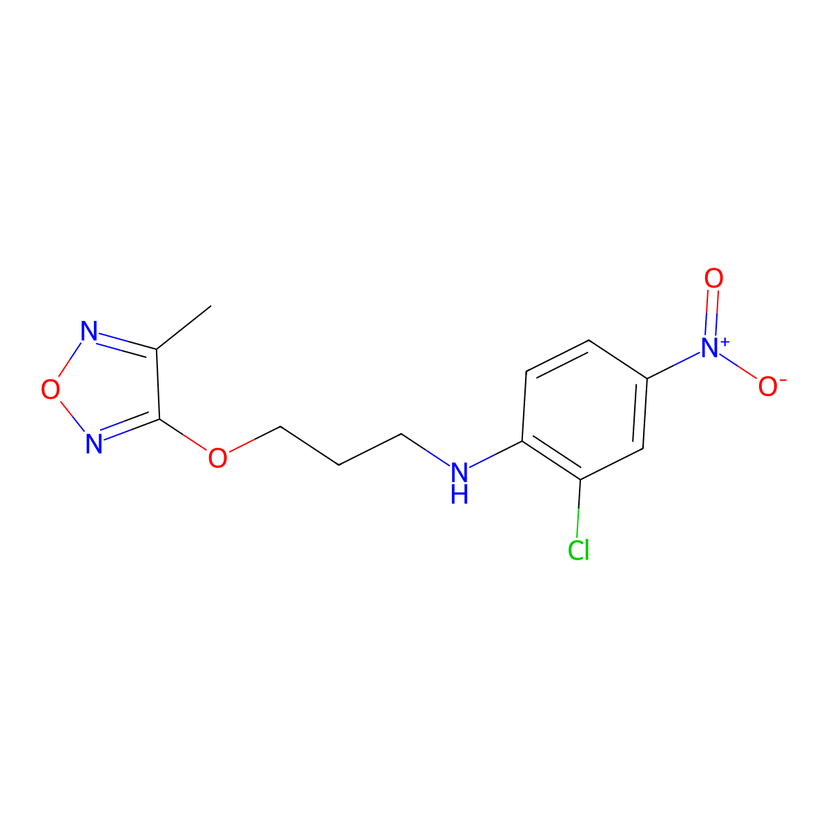 2-chloro-N-[3-[(4-methyl-1,2,5-oxadiazol-3-yl)oxy]propyl]-4-nitroaniline molecular structure, CAS 330834-64-5