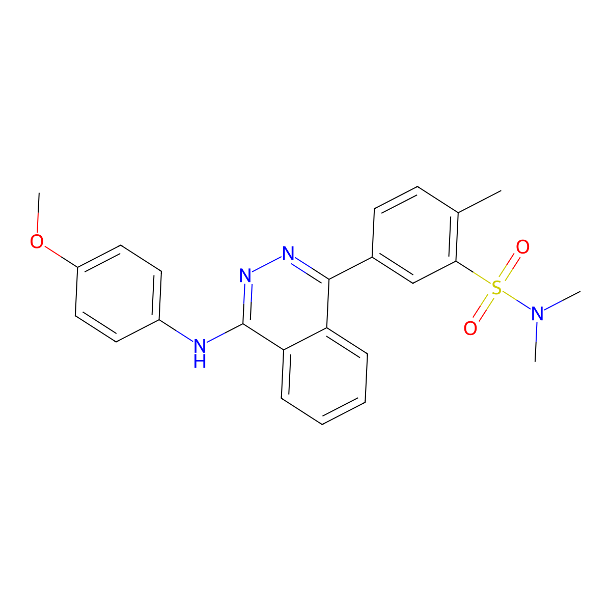 5-[4-(4-methoxyanilino)phthalazin-1-yl]-N,N,2-trimethylbenzenesulfonamide molecular structure, CAS 330834-87-2
