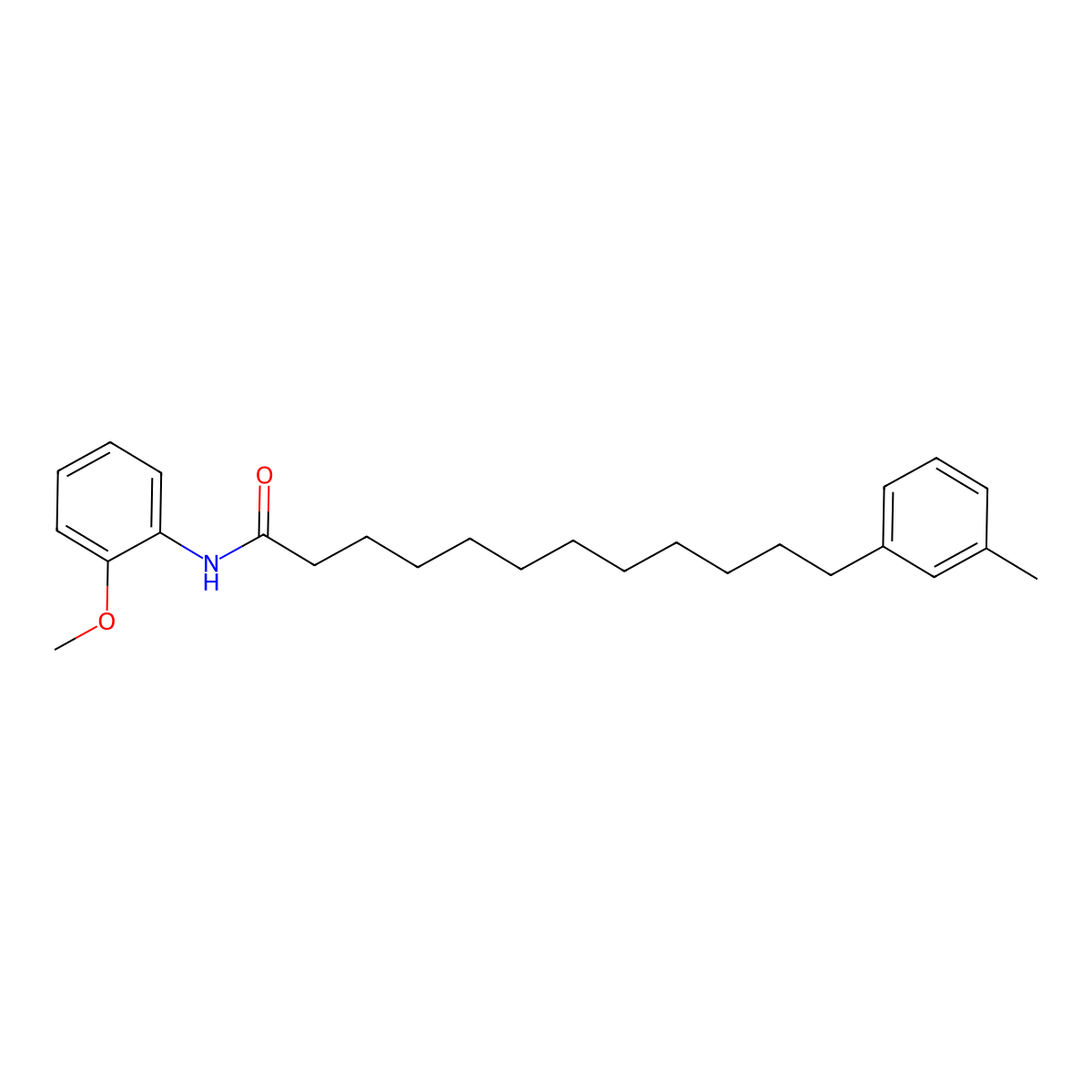 N-(2-methoxyphenyl)-12-(3-methylphenyl)dodecanamide molecular structure, CAS 330834-89-4