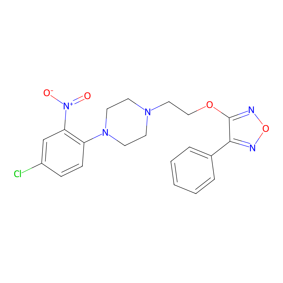 3-[2-[4-(4-Chloro-2-nitrophenyl)piperazin-1-yl]ethoxy]-4-phenyl-1,2,5-oxadiazole molecular structure, CAS 330834-91-8