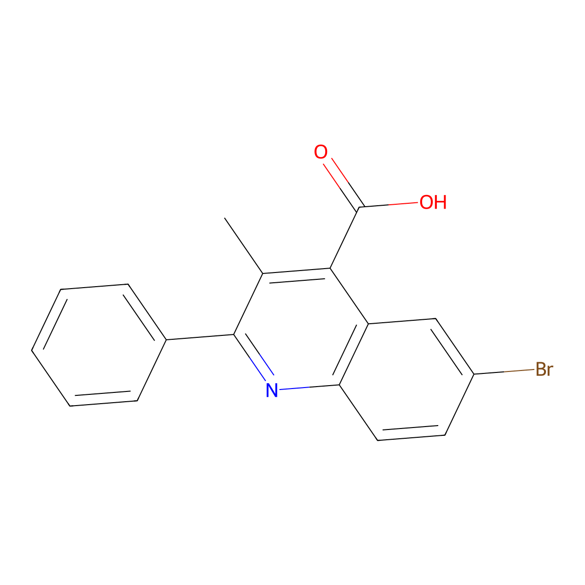 6-Bromo-3-methyl-2-phenylquinoline-4-carboxylic acid molecular structure, CAS 330834-94-1