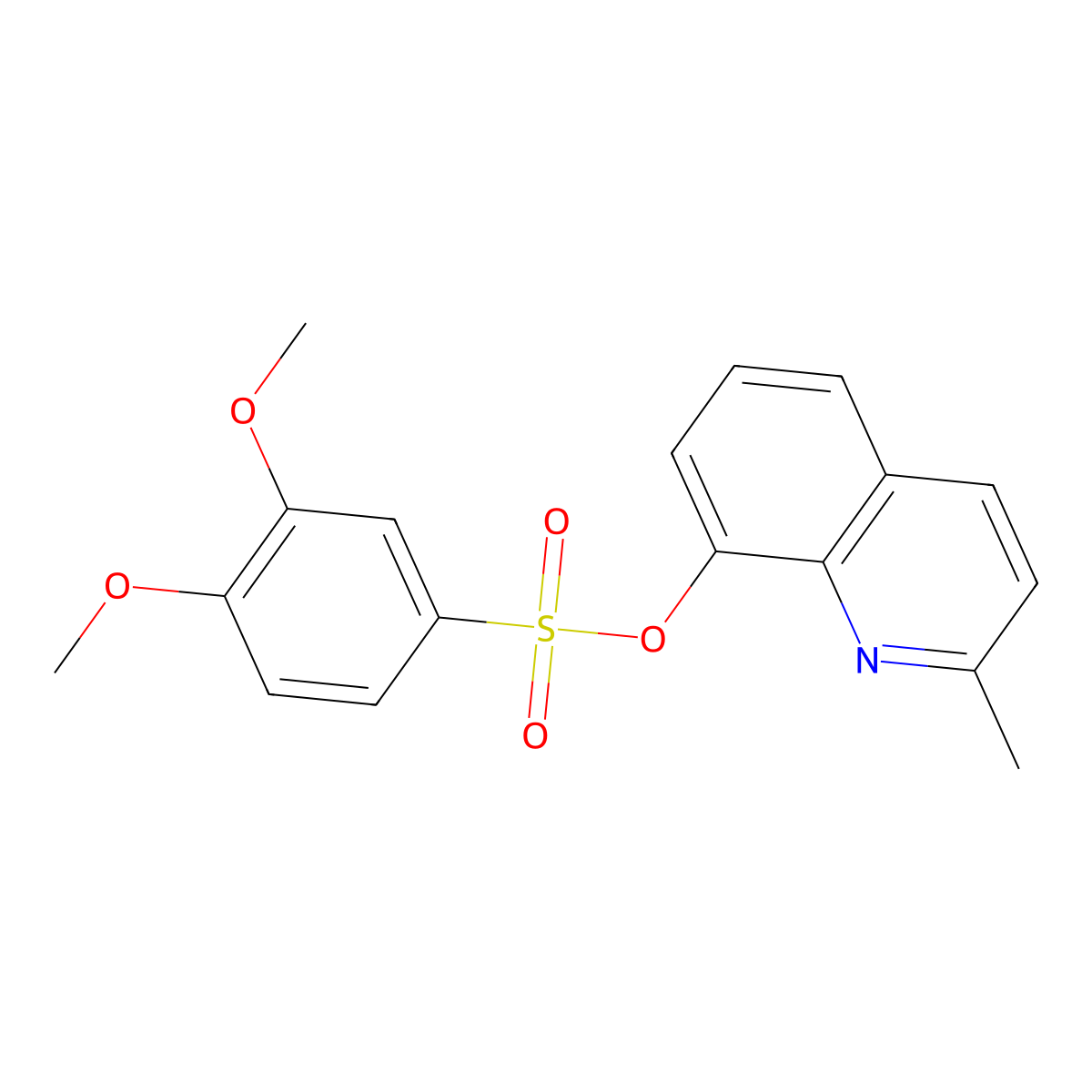 2-Methylquinolin-8-yl 3,4-dimethoxybenzenesulfonate molecular structure, CAS 330835-05-7