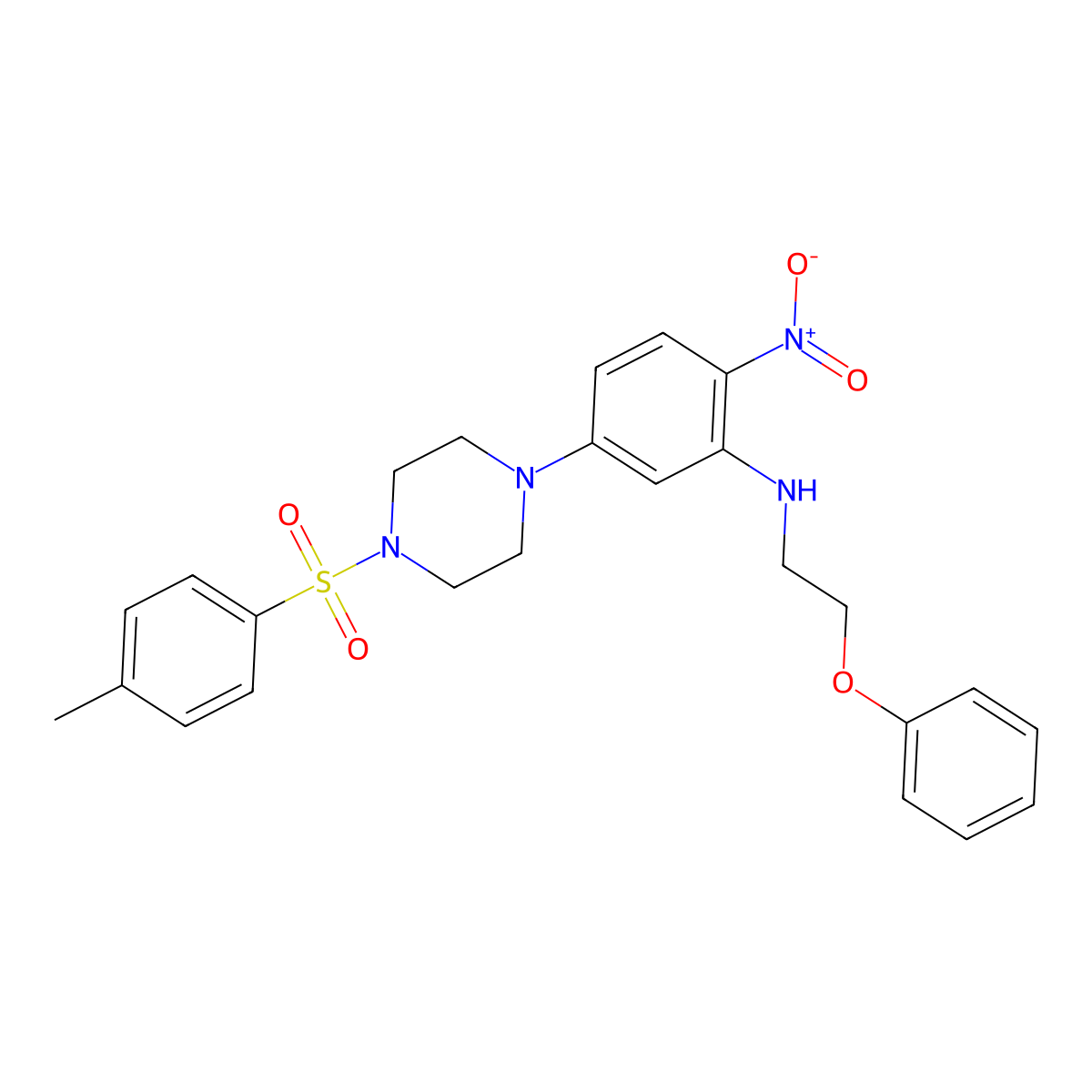 5-[4-(4-methylphenyl)sulfonylpiperazin-1-yl]-2-nitro-N-(2-phenoxyethyl)aniline molecular structure, CAS 330835-11-5