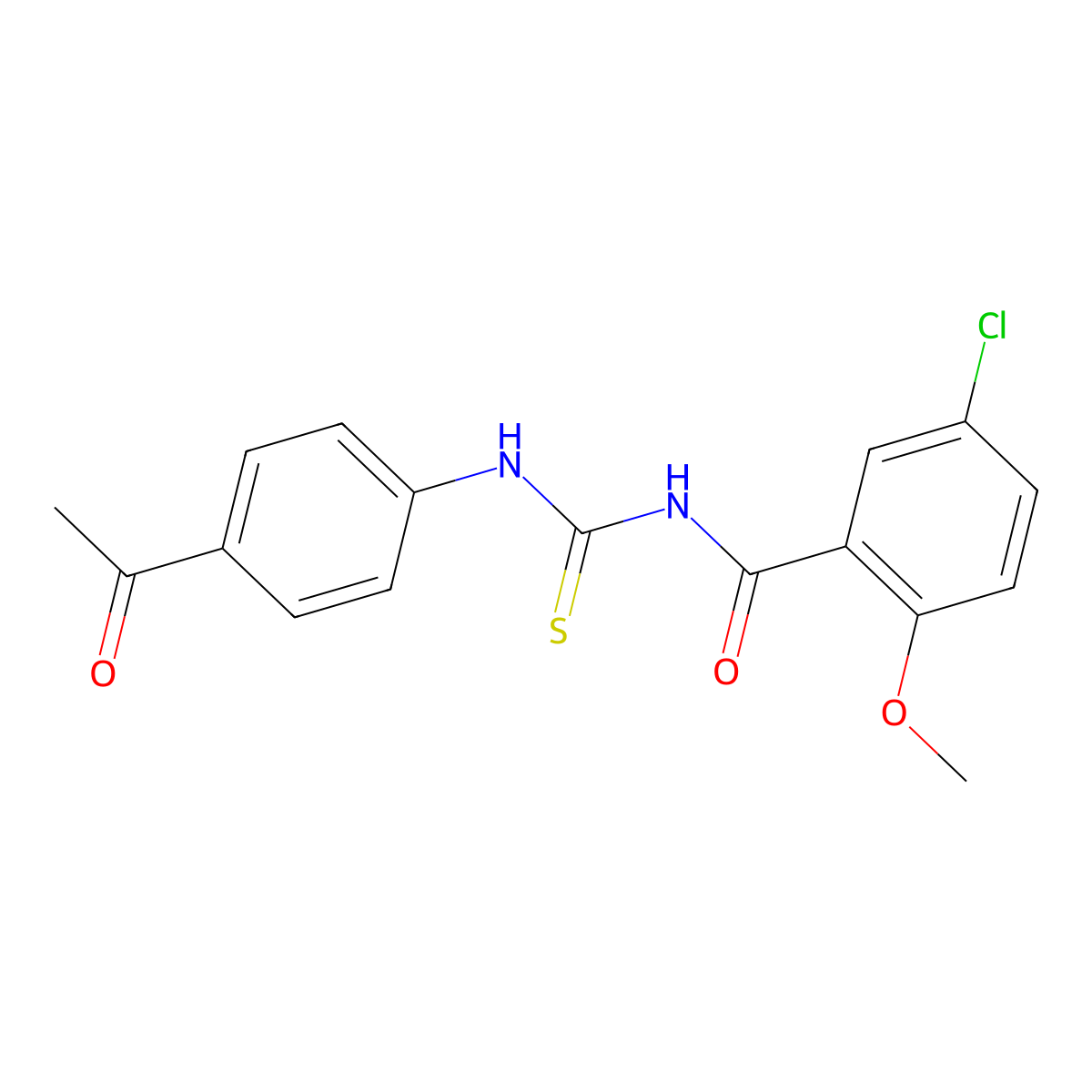 N-[(4-acetylphenyl)carbamothioyl]-5-chloro-2-methoxybenzamide molecular structure, CAS 330835-20-6