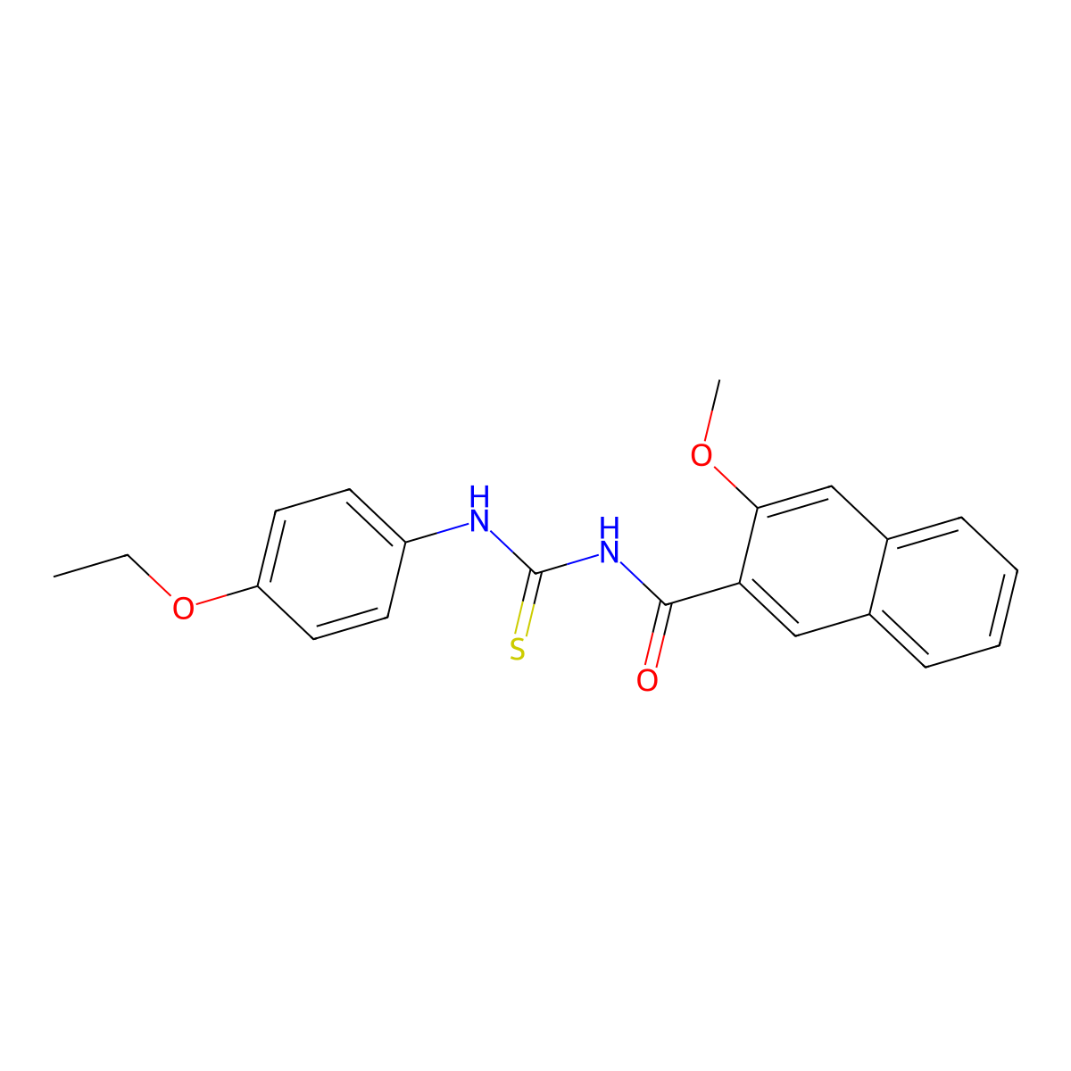 N-[(4-ethoxyphenyl)carbamothioyl]-3-methoxynaphthalene-2-carboxamide molecular structure, CAS 330835-32-0