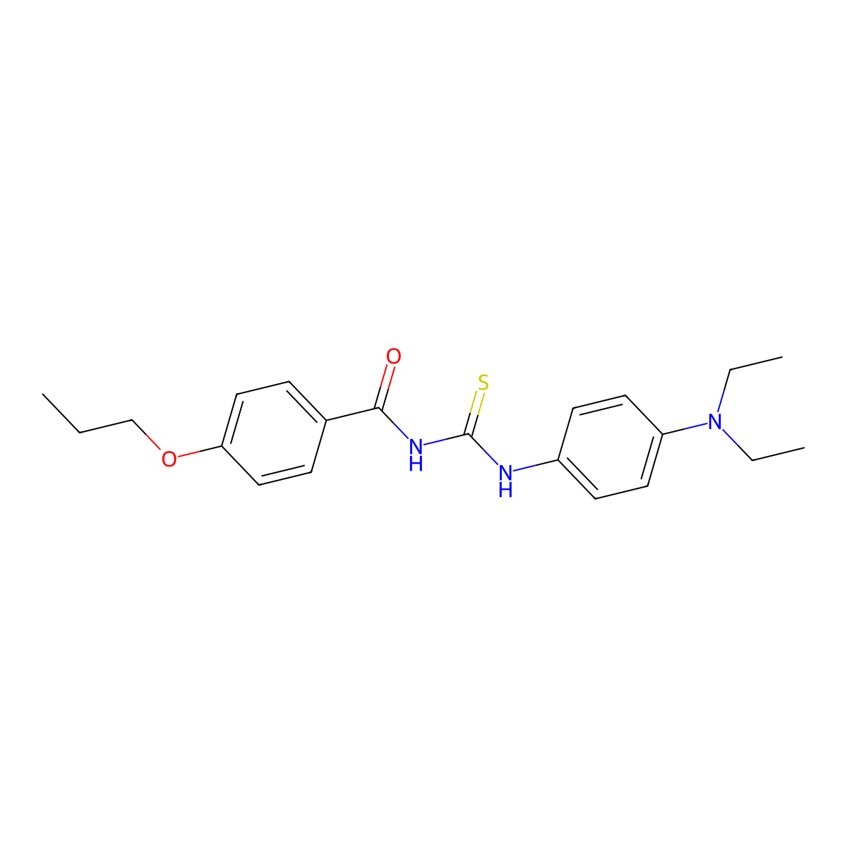 N-[[4-(diethylamino)phenyl]carbamothioyl]-4-propoxybenzamide molecular structure, CAS 330835-49-9