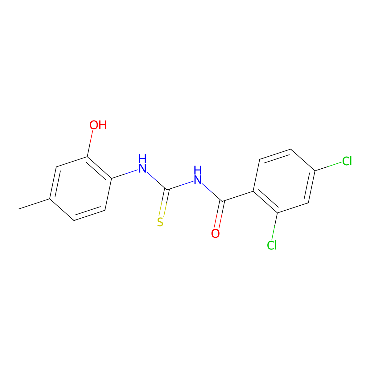 2,4-dichloro-N-[(2-hydroxy-4-methylphenyl)carbamothioyl]benzamide molecular structure, CAS 330835-62-6
