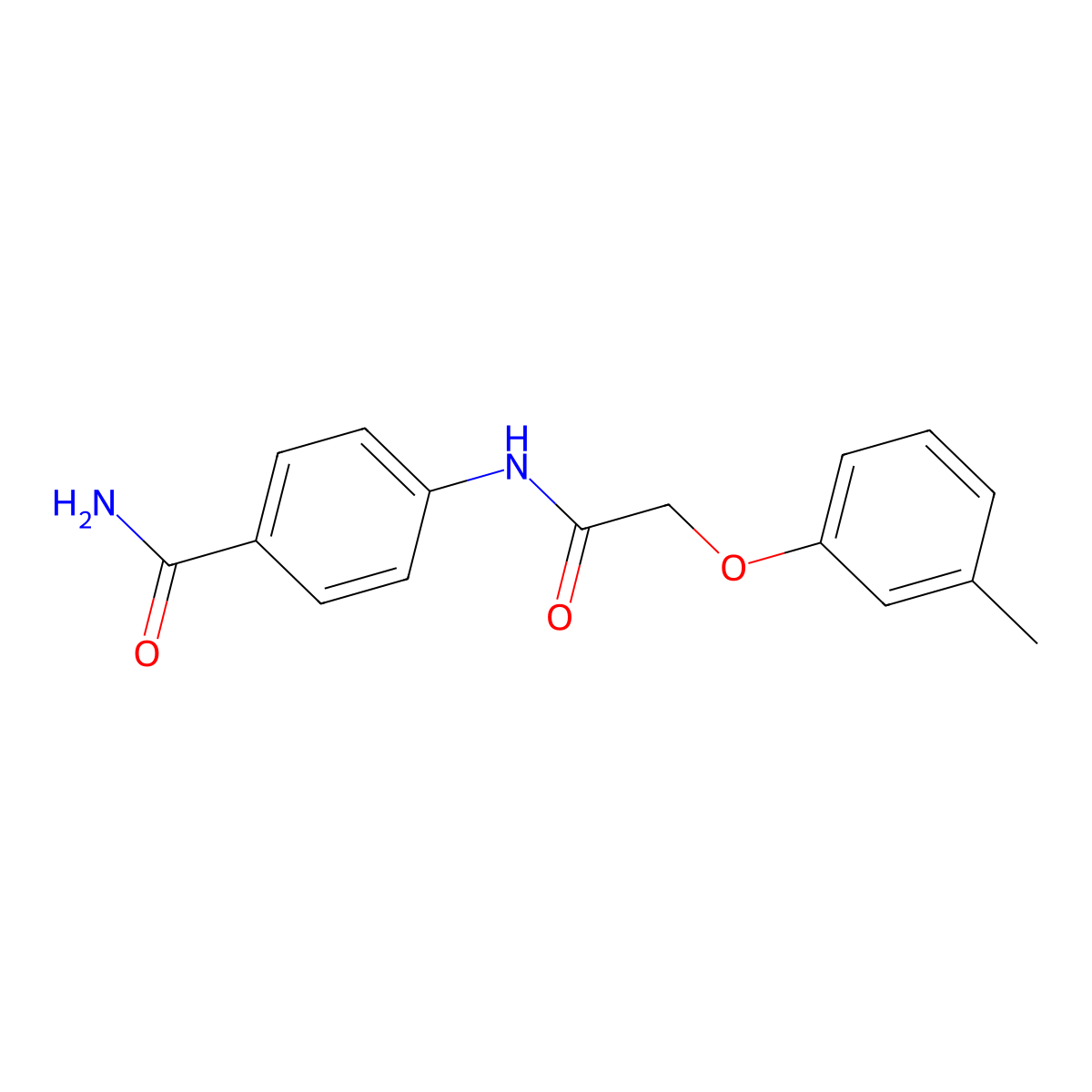 4-{[(3-Methylphenoxy)acetyl]amino}benzamide molecular structure, CAS 330835-68-2