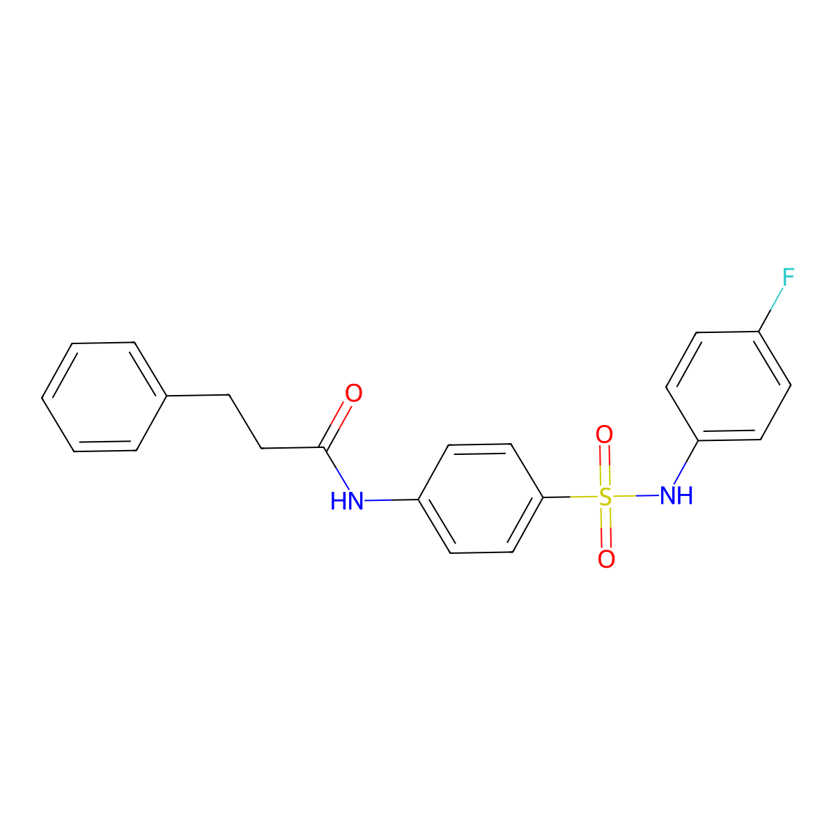 N-[4-[(4-fluorophenyl)sulfamoyl]phenyl]-3-phenylpropanamide molecular structure, CAS 330835-86-4