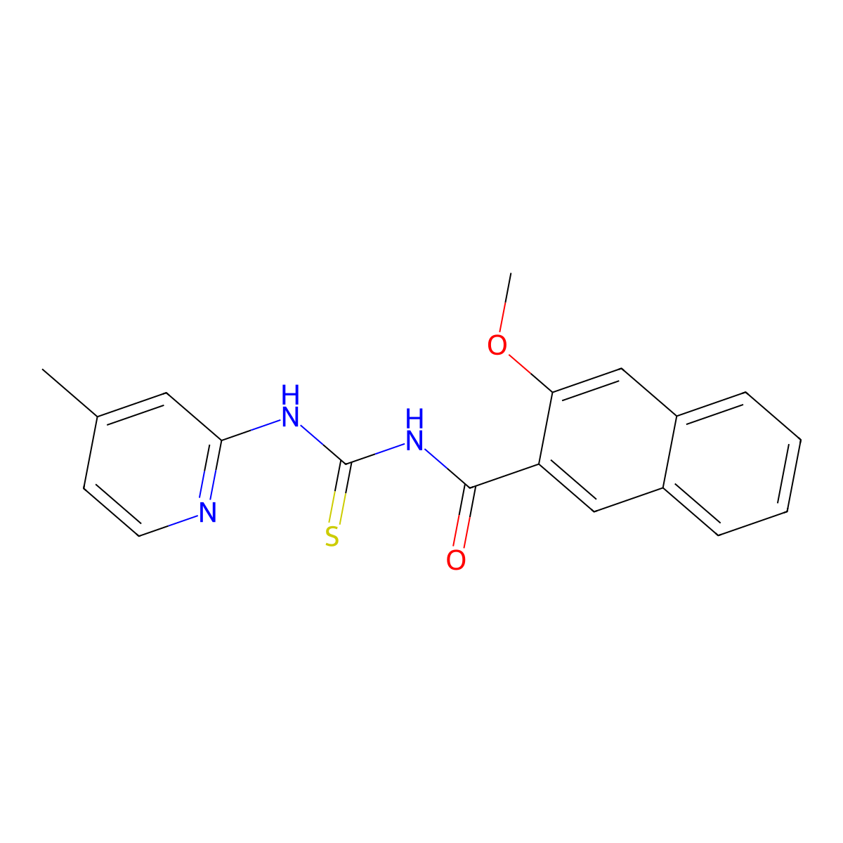 3-methoxy-N-[(4-methylpyridin-2-yl)carbamothioyl]naphthalene-2-carboxamide molecular structure, CAS 330835-87-5